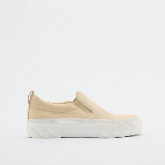 NEW WITHOUT A TAG ZARA ATHLETIC LEATHER SNEAKERS - Picture 2 of 6